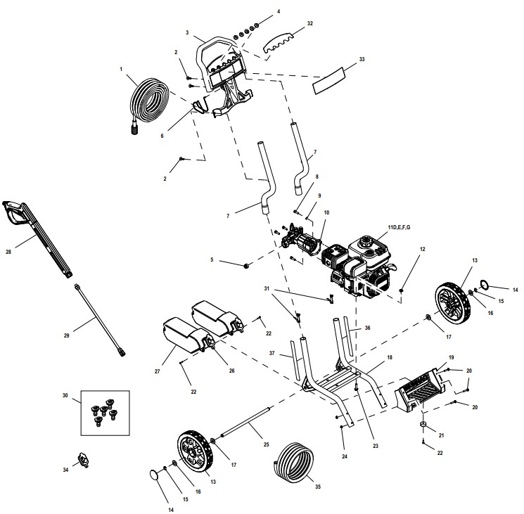 generac 0060222 Power Washer repair Parts